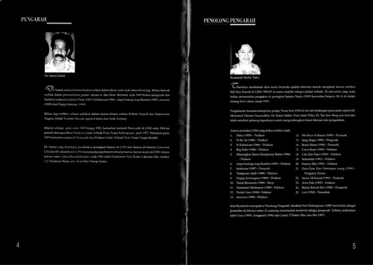 1997, Assyura: Director & Assistant Director Biodata