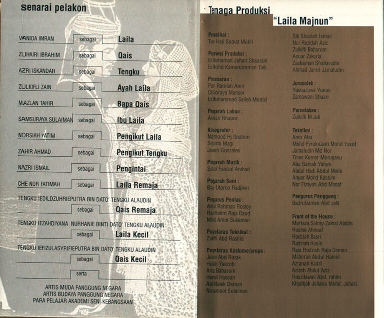 1998, Muzika Laila Majnun: Cast & Crew Credits