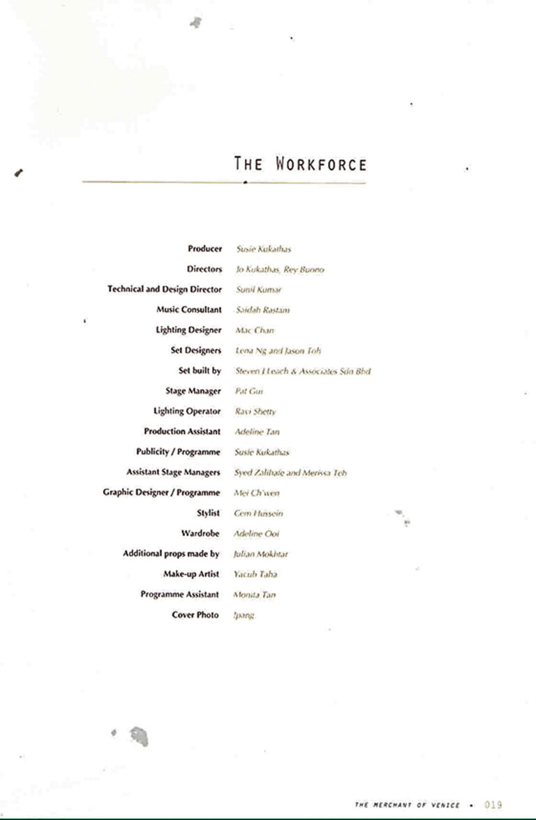 2000, The Merchant of Venice: Production Team