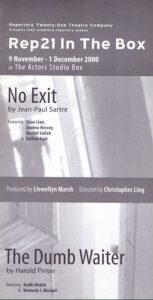 2000, No Exit & The Dumb Waiter: Programme Cover
