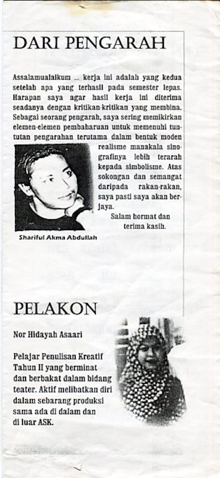 2001 Nur Director's message