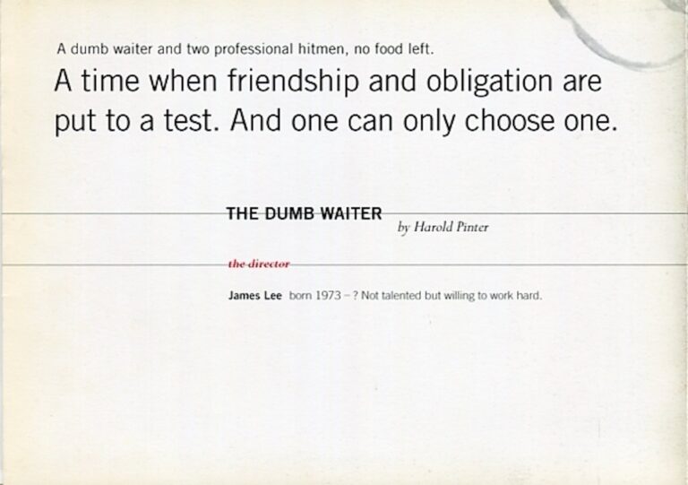 2001 The Dumb Waiter & Good Daughter synopsis 1