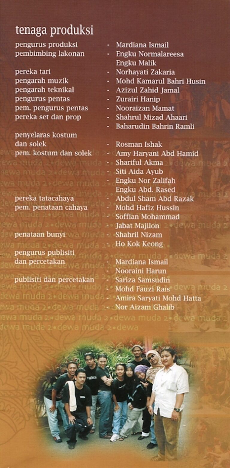2001 Mak Yong Dewa Muda 2 Cast and production crew list 5