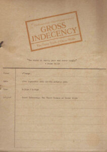 2001, Gross Indecency: the Three Trials of Oscar Wilde: Programme Cover