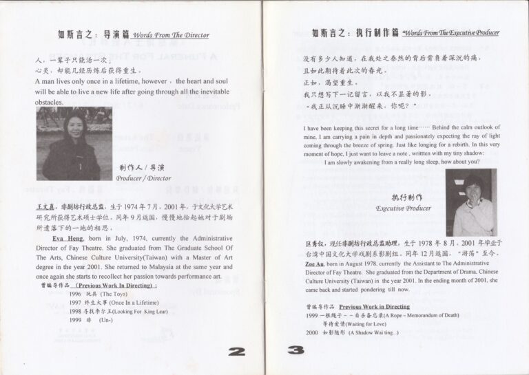 2002 A Funeral For The Stranger Program Artiste Profile 01
