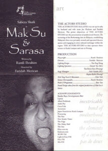 2003, Mak Su Sarasa: Programme Cover and Credits