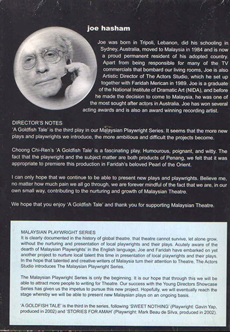 2003, A Golden Fish Tale: Director's Bio