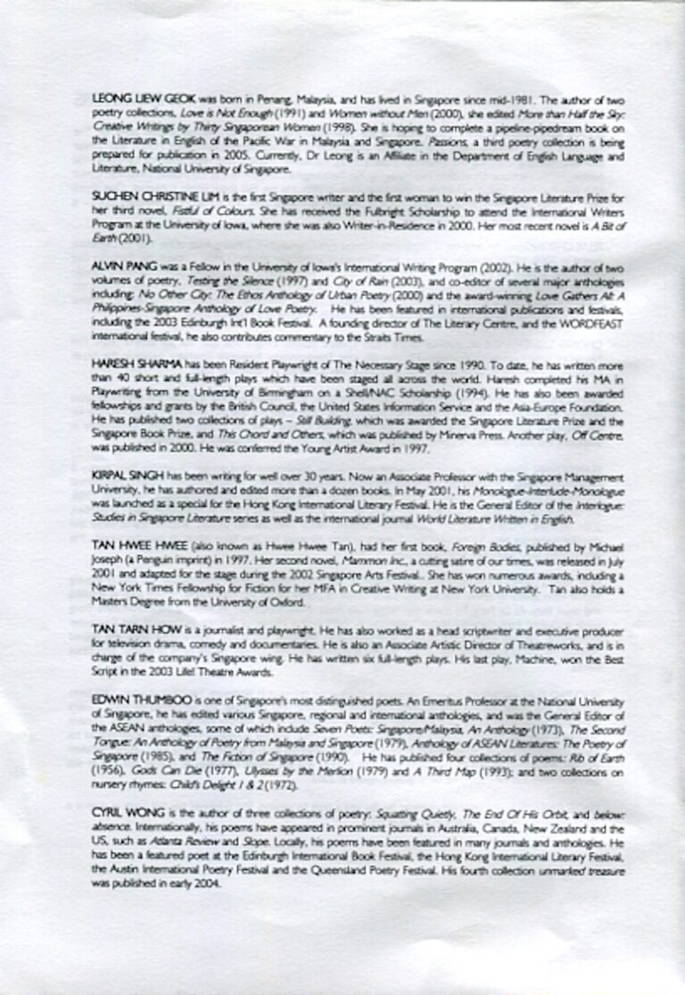 2004 Riding The Nice Bus Cast and production crew list 3