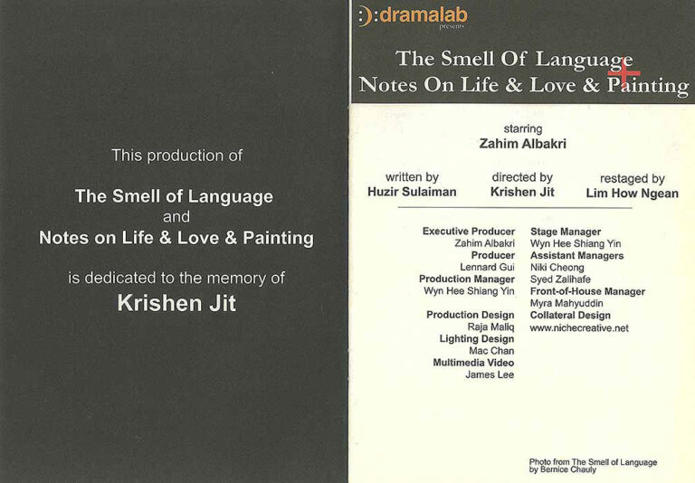2005, The Smell of Language Notes On Life: Credits