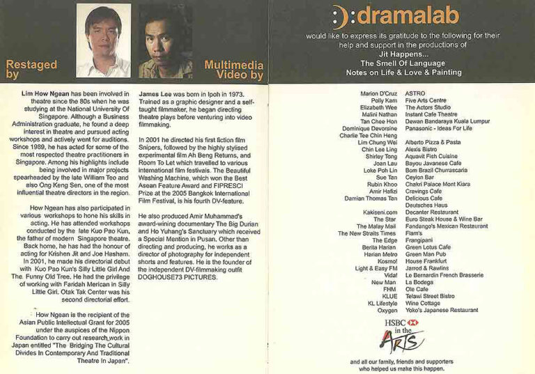 2005, The Smell of Language Notes On Life:Bios and Acknowledgements