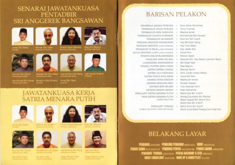 2005 Satria Menara Putih Cast and production crew list