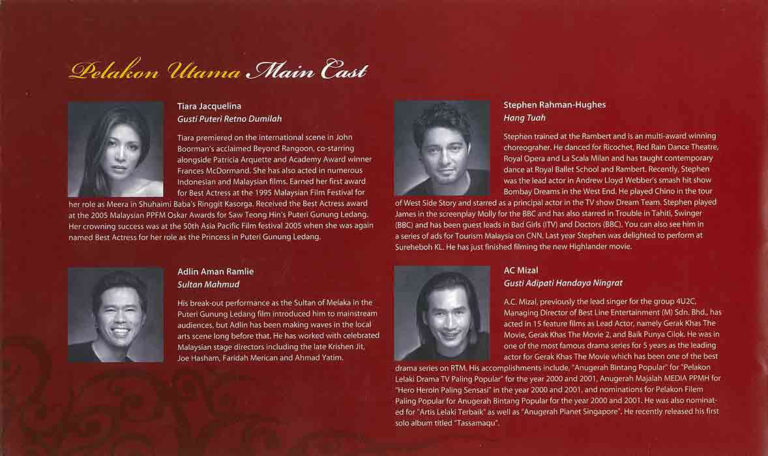 2006, Puteri Gunung Ledang The Musical: Main Cast 1