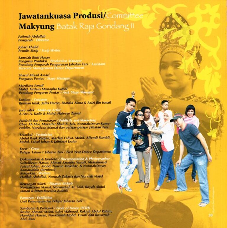 2006 Makyung Anak Raja Gondang 2 Cast and production crew list 3
