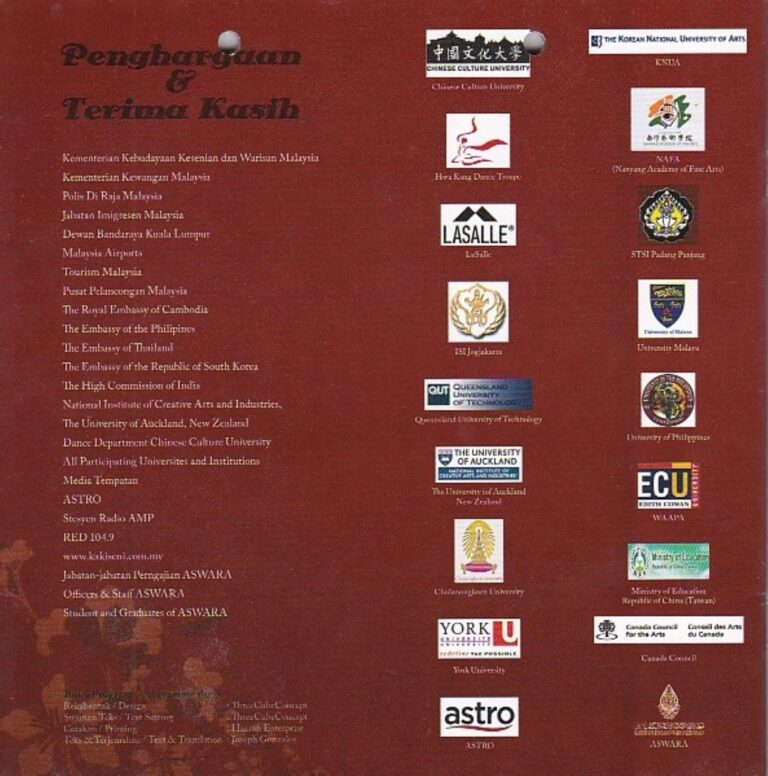 2007 Festival Tari Credits