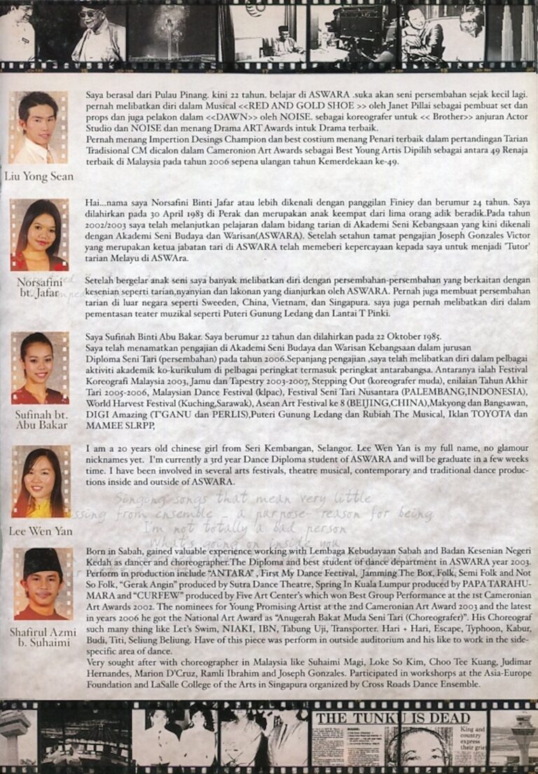 2007 Tunku The Musical Cast and production crew list 10