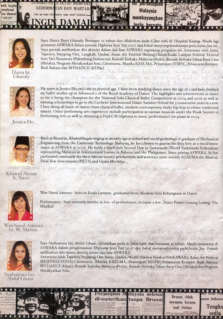 2007 Tunku The Musical Cast and production crew list 11