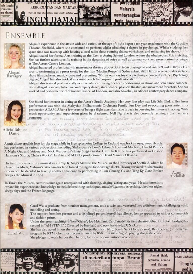 2007 Tunku The Musical Cast and production crew list 13