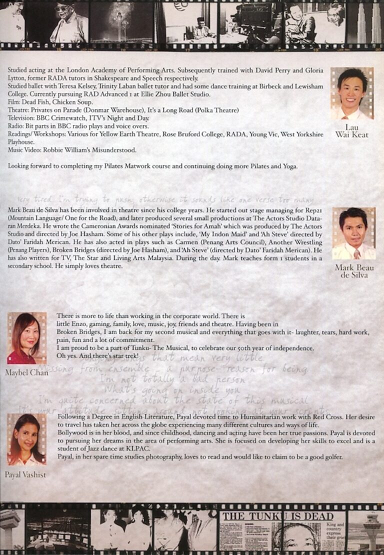 2007 Tunku The Musical Cast and production crew list 16