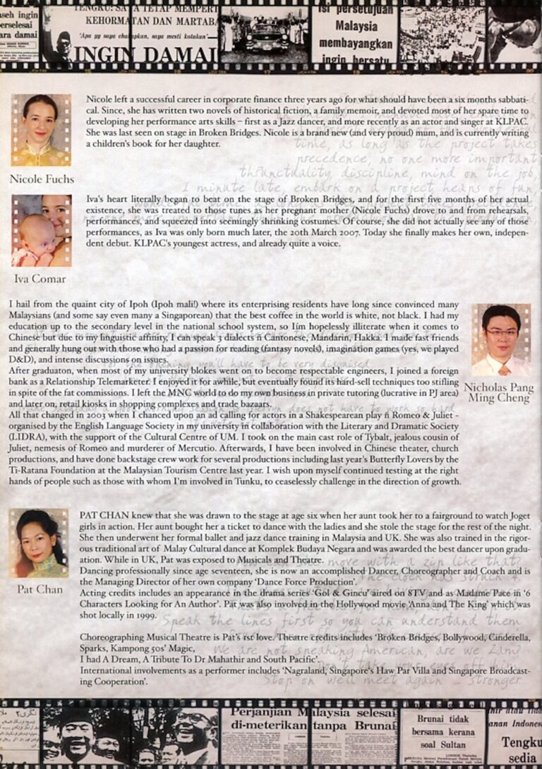 2007 Tunku The Musical Cast and production crew list 17