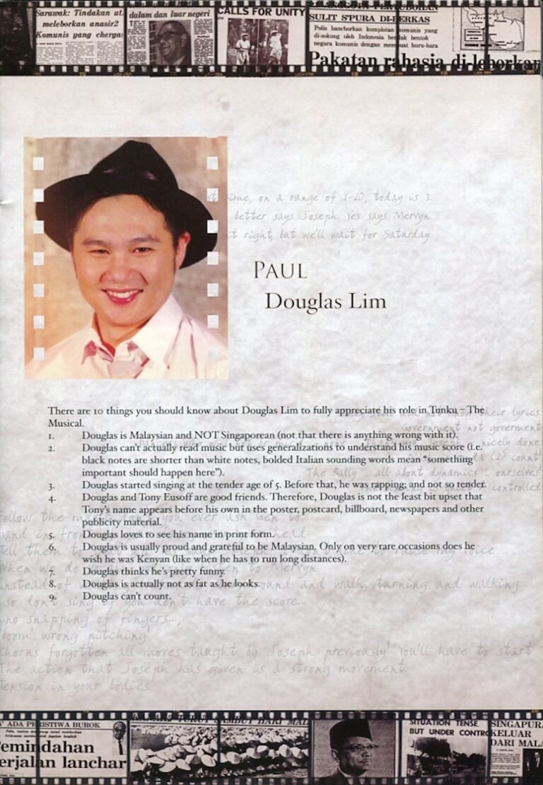 2007 Tunku The Musical Cast and production crew list 4