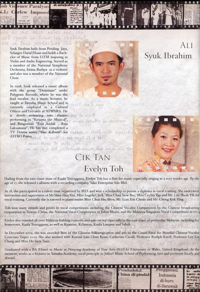 2007 Tunku The Musical Cast and production crew list 5