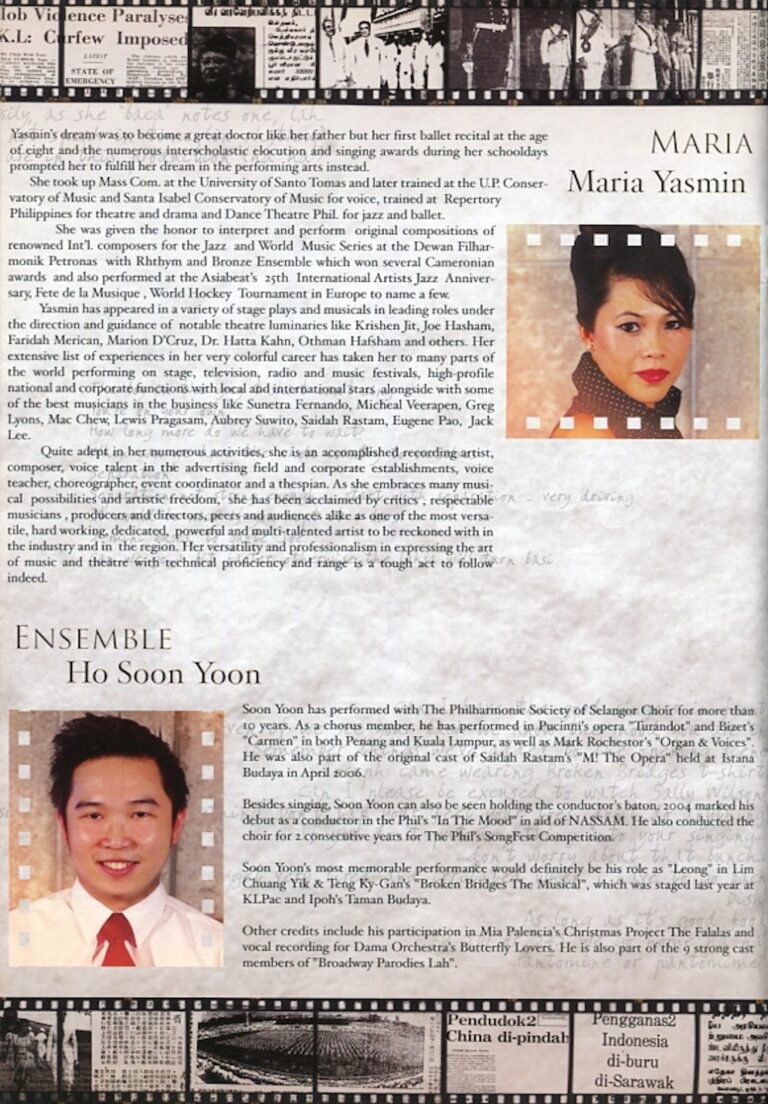 2007 Tunku The Musical Cast and production crew list 7