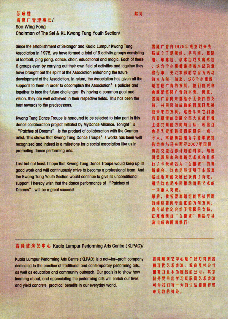 2007 Patches Of Dreams Director's Message