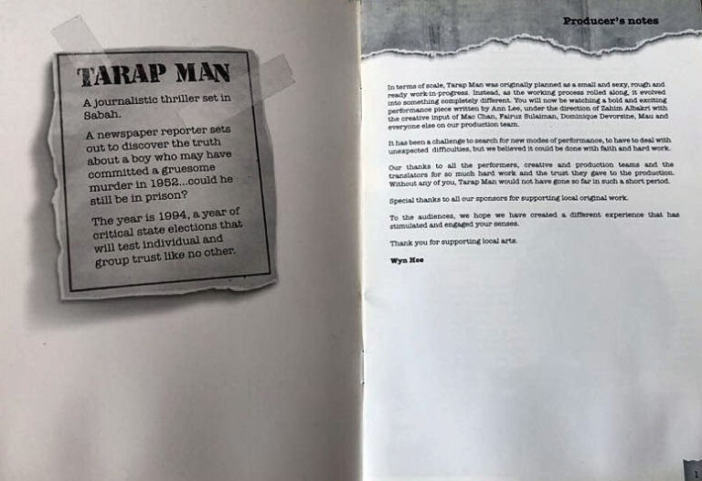2007, Tarap Man: Producer's Notes