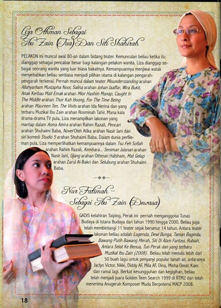 2009 Muzikal Ibu Zain Cast and production crew list 1