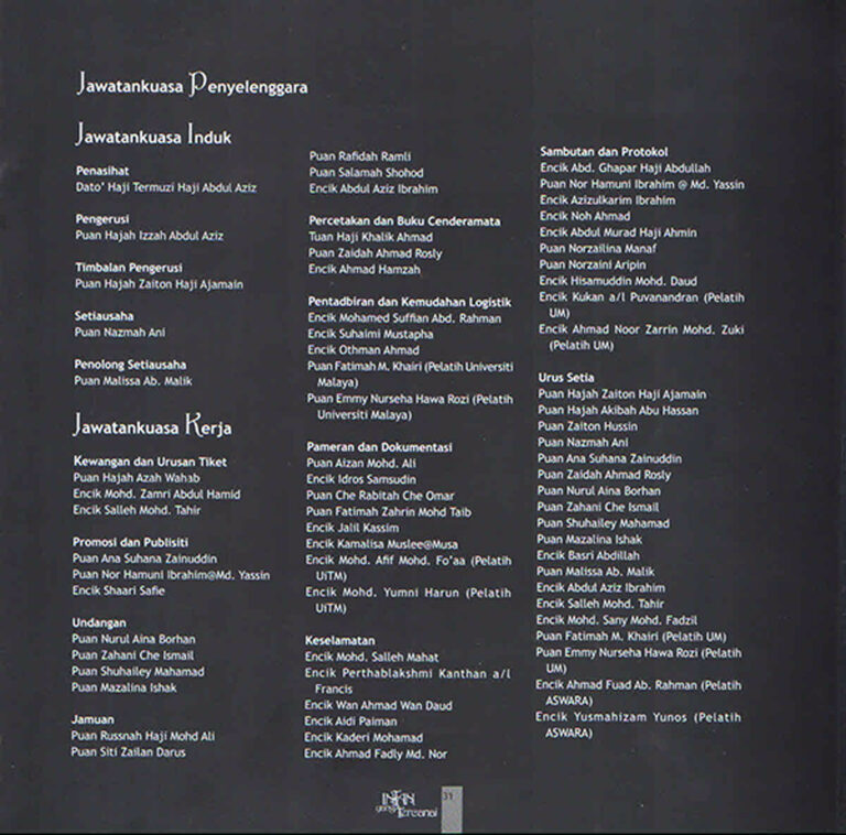 2009, Intan Yang Tercanai: Production Credits 2