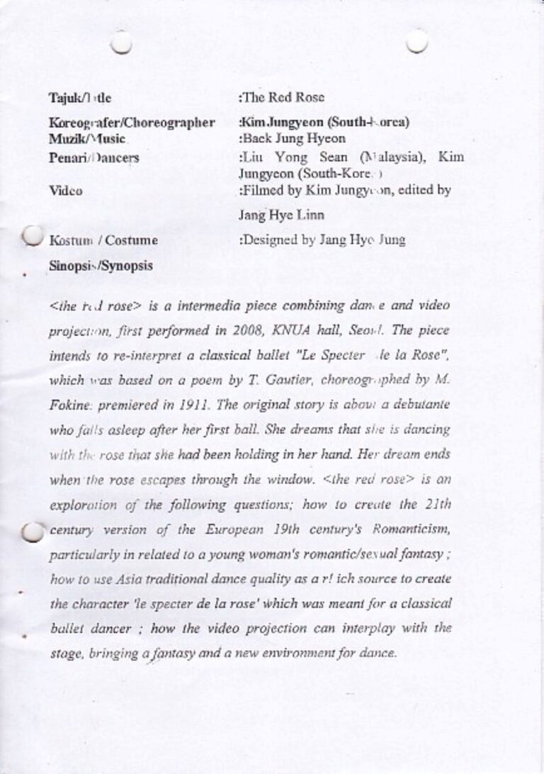 2009 Lepas: Tetap Menari Synopsis of performance 01