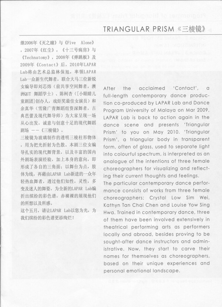 2010 Triangular Prism Synopsis