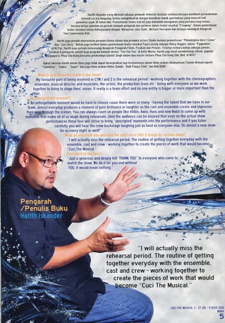 2010 Cuci the Musical 2 Director's message 2