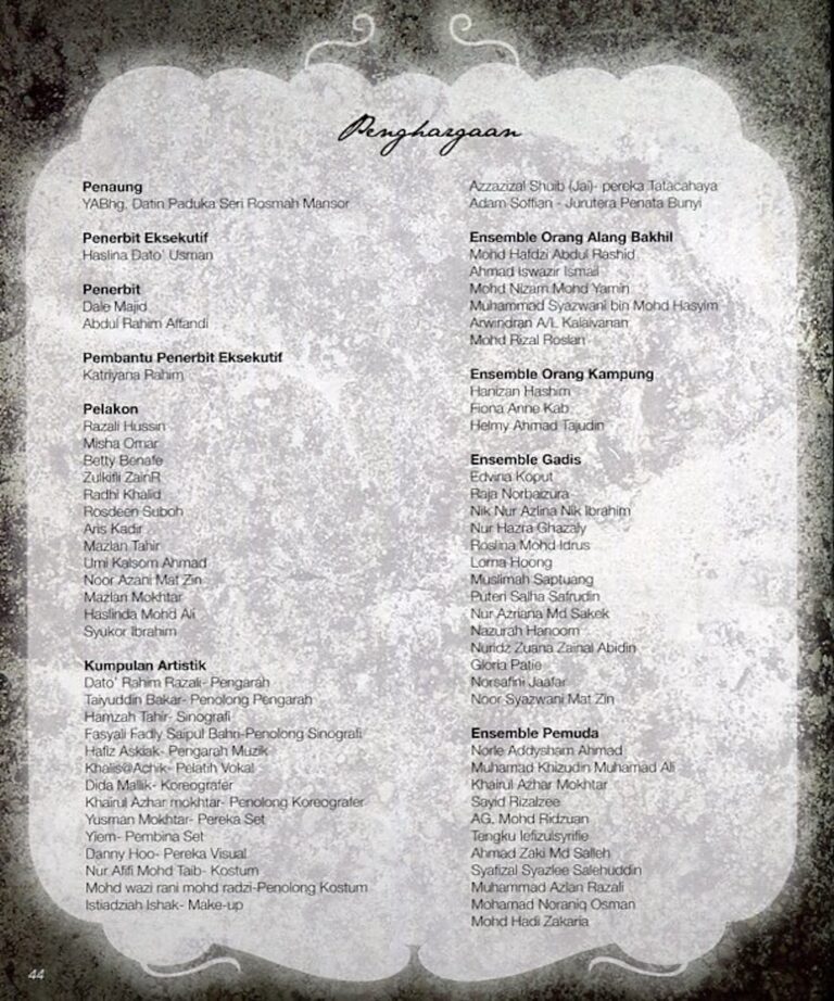2010 Muzikal Uda & Dara Cast and production crew list 3