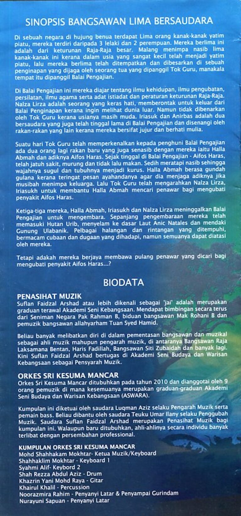 2010 Bangsawan Lima Bersaudara synopsis