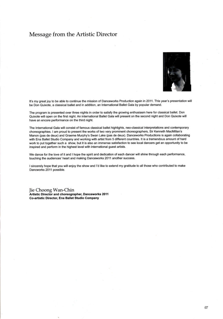 2011 Don Quixote Director's Message