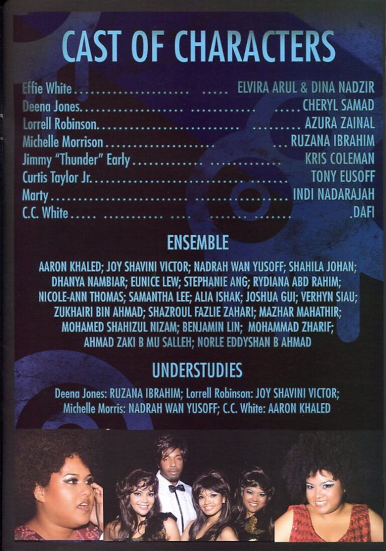 2011 Dreamgirls Cast and production crew list 2