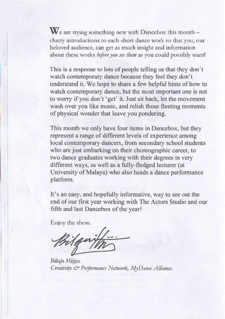 2010 Dancebox December Director message