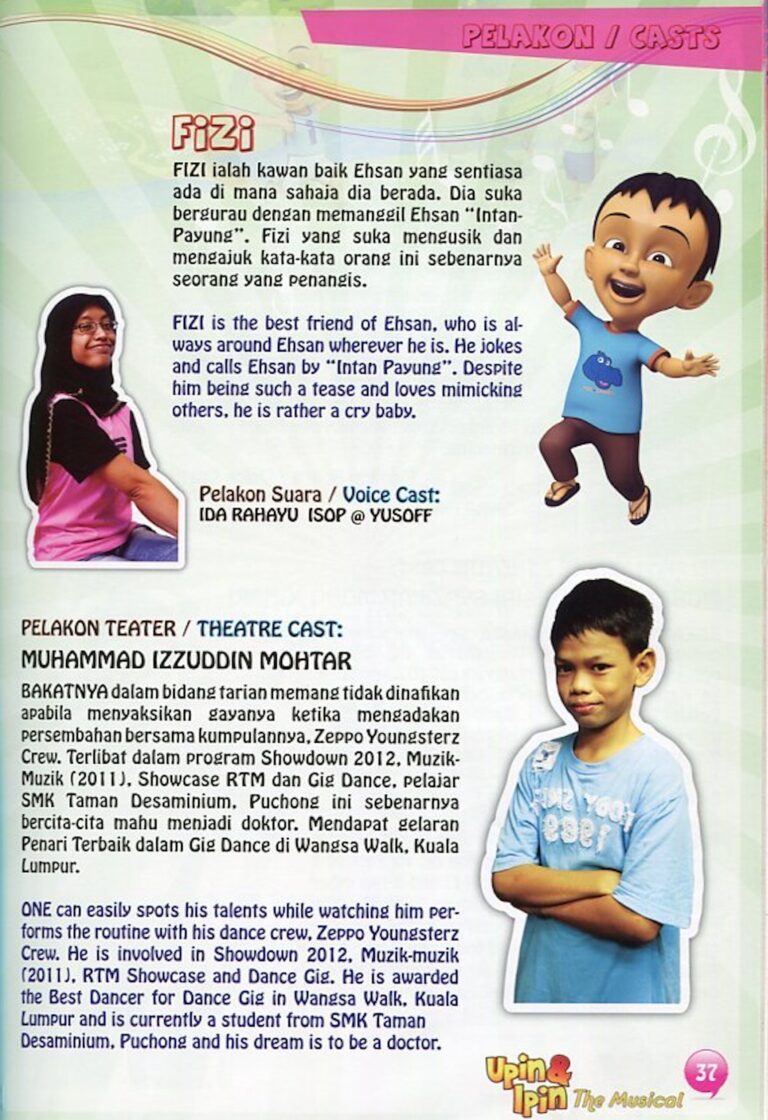 2012 Upin & Ipin The Musical Cast and production crew list 10