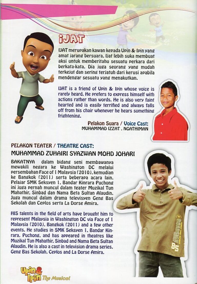 2012 Upin & Ipin The Musical Cast and production crew list 11