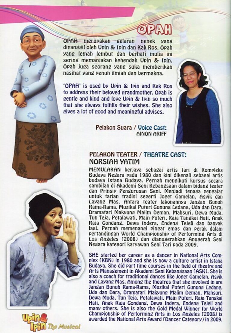 2012 Upin & Ipin The Musical Cast and production crew list 13