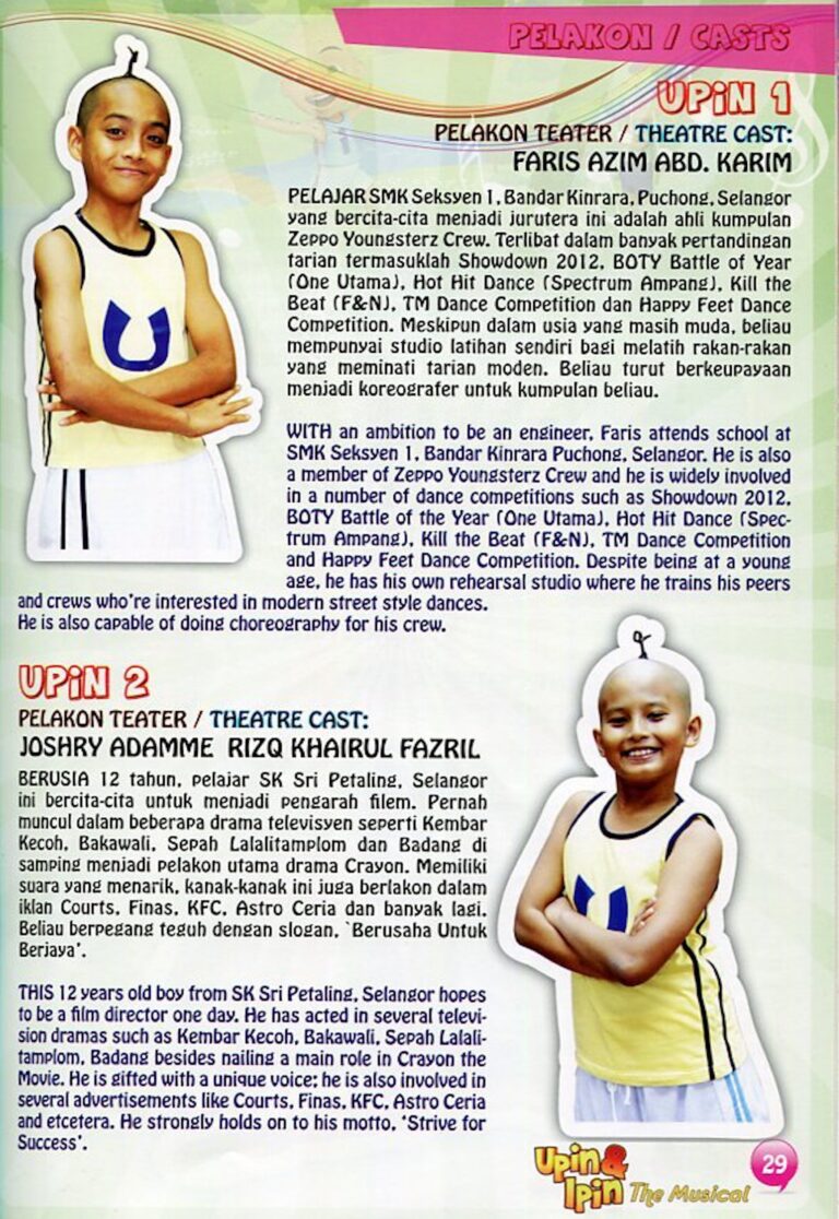 2012 Upin & Ipin The Musical Cast and production crew list 2