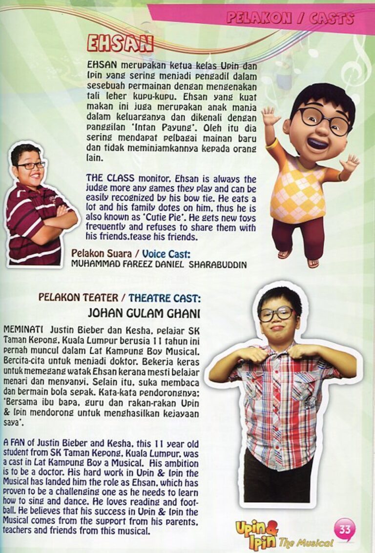 2012 Upin & Ipin The Musical Cast and production crew list 6