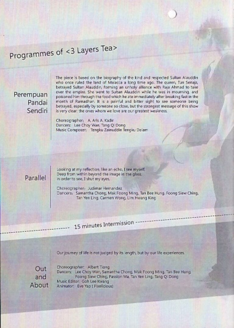2012 3 layers tea Synopsis of performance