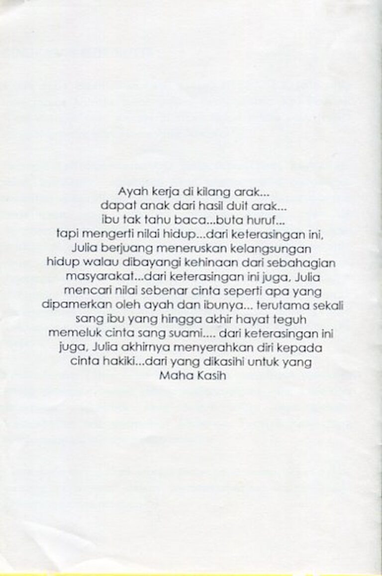 2012 Monolog Cinta Julia synopsis 2