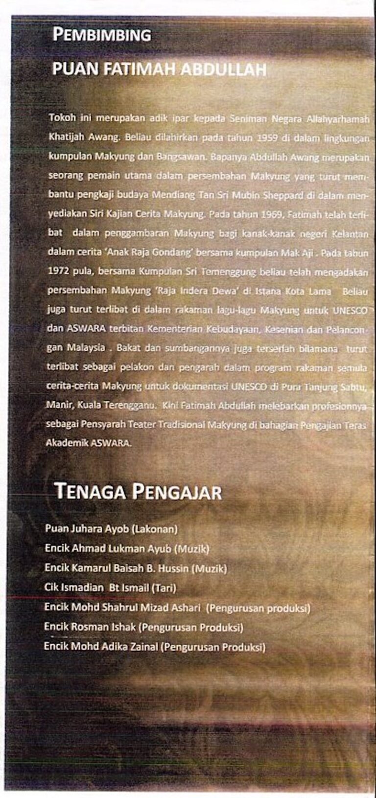 2012 Sindo Cast and production crew list 1