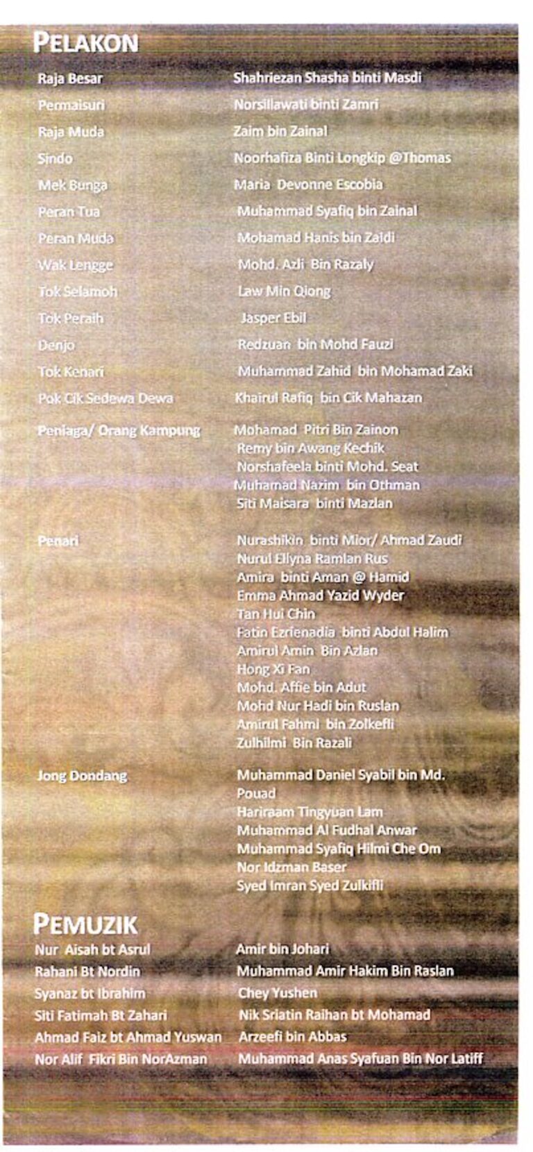 2012 Sindo Cast and production crew list 3