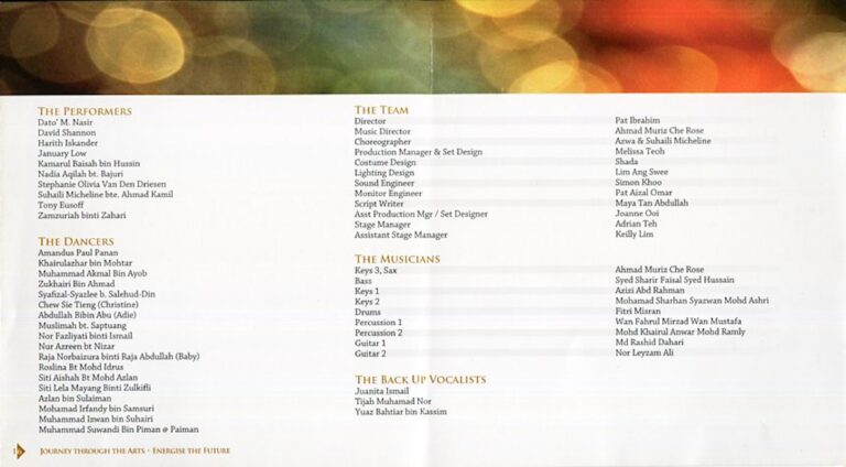 2012 The Royal Arts Gala Cast and production crew list 1