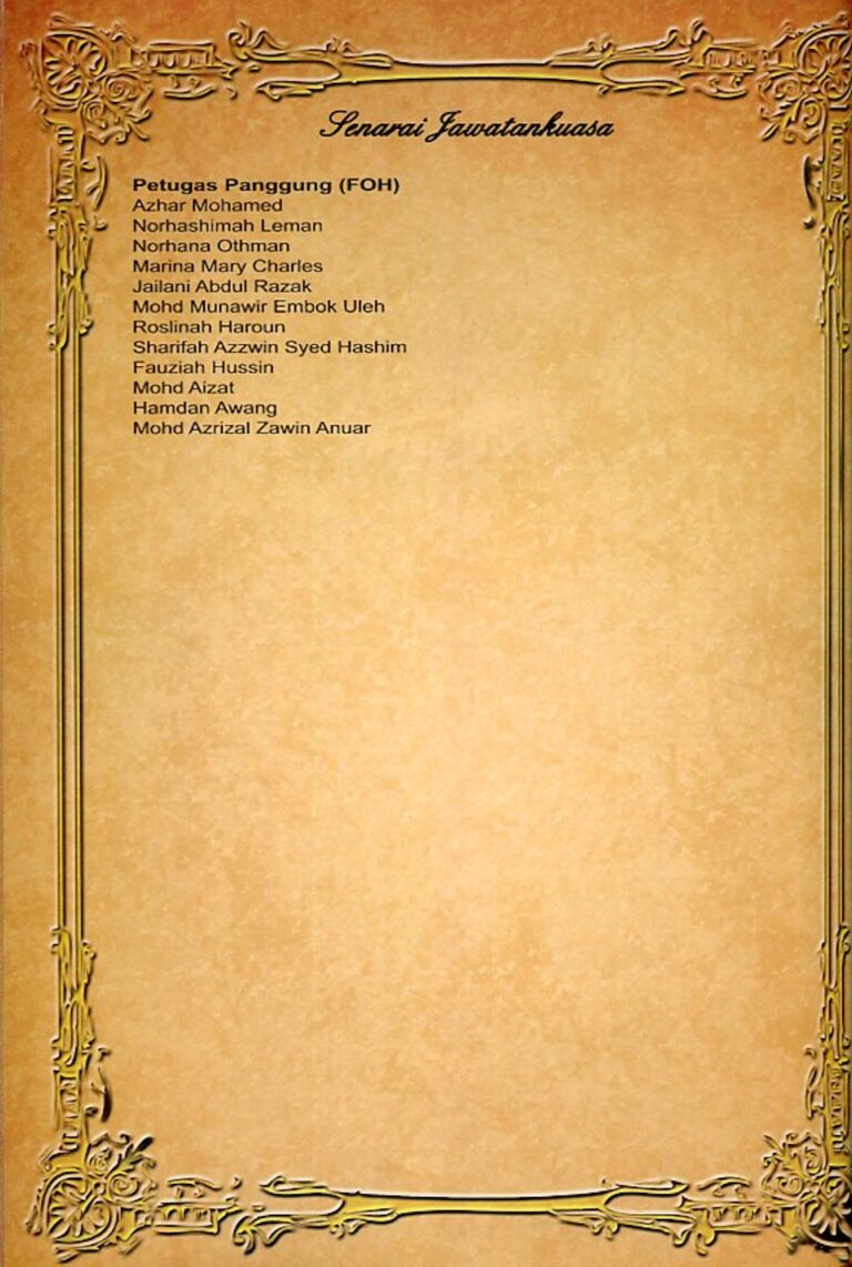 2012 Tun Siti Hasmah Cast and production crew list 21