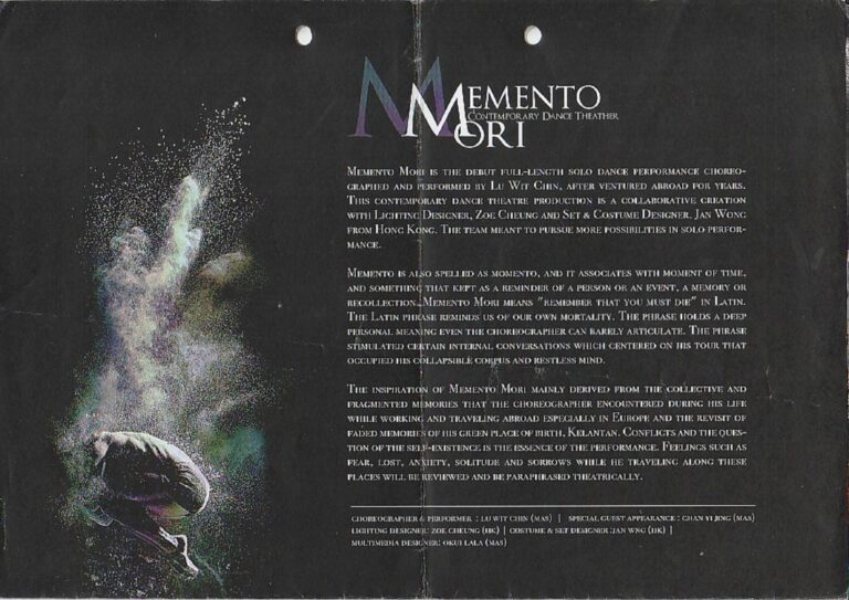 2012 Memento Ori Contemporary Dance Theater Synopsis